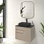 Mueble de baño Capri suspendido lavabo sobre encimera de Disbain 